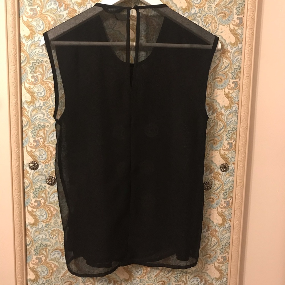 GUESS Flower Embellished Top in Sheer Black - Picture 2 of 8